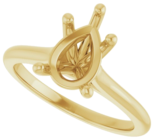 Sužadėtuvių Žiedas „Solitaire“ 750 Geltonojo Aukso Pear Shape 10mm x 7mm (5)