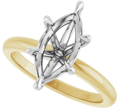 Sužadėtuvių Žiedas „Solitaire“ 14k yellow/white gold Marquise 13mm x 6.5mm (5)