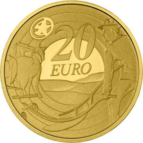 20 eurų Airiškas banknotas 2009 Airija auksinė moneta (1)