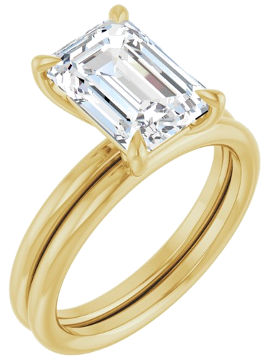Sužadėtuvių Žiedas „Claw-Prong Solitaire“ 10k yellow gold Emerald 10mm x 7mm (6)