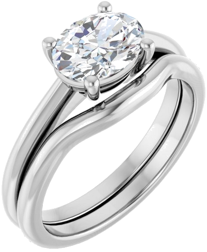 Sužadėtuvių Žiedas „Solitaire“ 950 Platinos Oval 8mm x 6mm (6)