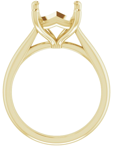 14K Yellow 11x9 mm Emerald Solitaire Engagement Ring Mounting (2)