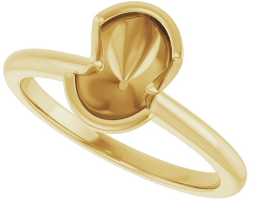 Sužadėtuvių Žiedas „Half-Bezel“ 14k yellow gold Oval 8mm x 6mm (5)