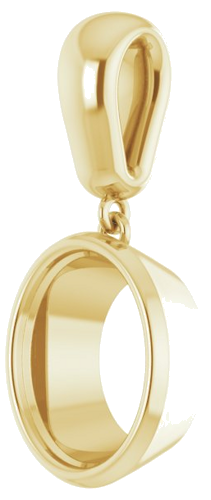 Pakabukas „Bezel-Set“ 585 Geltonojo Aukso Oval 11mm x 9mm (2)