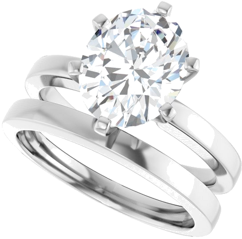 Sužadėtuvių Žiedas „Solitaire“ 14k white gold Oval 10mm x 8mm (10)