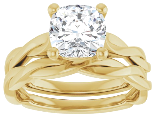 Sužadėtuvių Žiedas „Infinity-Inspired“ 14k yellow gold Cushion 7mm (8)