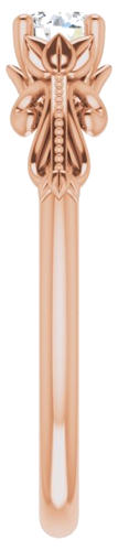 Sužadėtuvių Žiedas „Solitaire Sculptural“ 14k rose gold Round 4.1mm (9)