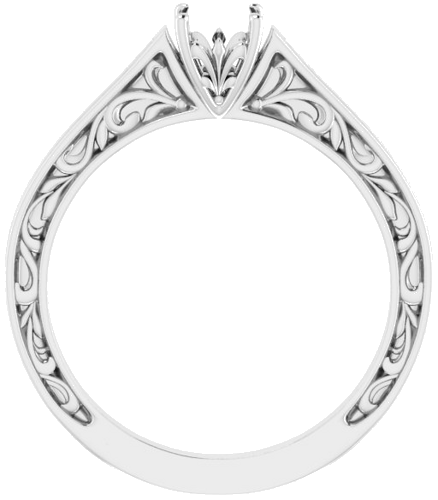 Sužadėtuvių Žiedas „Solitaire“ 585 Baltojo Aukso Round 5.2mm (2)