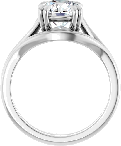 14K White 8 mm Round Solitaire Engagement Ring Mounting (7)