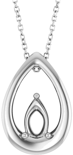 Pakabukas „Solitaire“ 14k white gold Pear 7mm x 5mm (1)