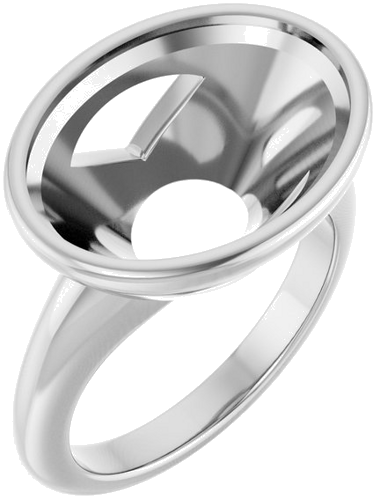 Sužadėtuvių Žiedas „Bezel-Set Solitaire“ 14k white gold Oval 16mm x 12mm (1)
