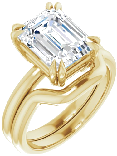 14K Yellow 10x8 mm Emerald Solitaire Engagement Ring Mounting (6)