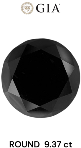 9.37 carat Fancy Black-VVS2 Excellent cut Natūralus Round Deimantas (1)