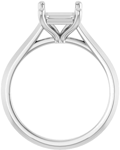 14K White 9x7 mm Emerald Solitaire Engagement Ring Mounting (2)