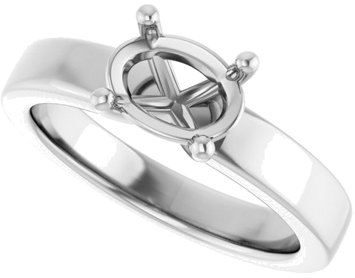 Sužadėtuvių Žiedas „Solitaire“ 585 Baltojo Aukso Oval 8mm x 6mm (5)