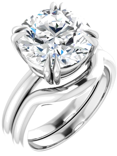 Sužadėtuvių Žiedas „Double Claw-Prong Solitaire“ 950 Platinos Round 11mm (6)