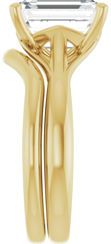 Sužadėtuvių Žiedas „Solitaire“ 14k yellow gold Emerald 10mm x 8mm (9)