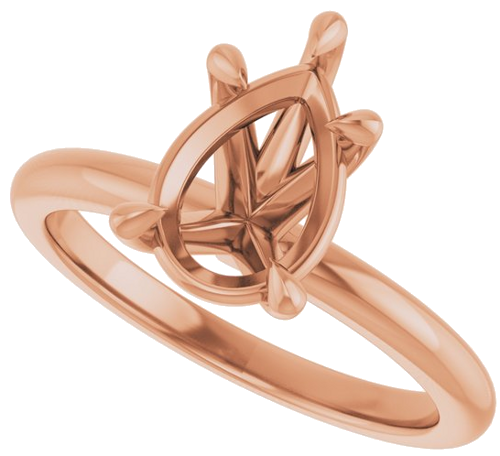 Sužadėtuvių Žiedas „Claw-Prong“ 14k rose gold Pear 10mm x 7mm (5)