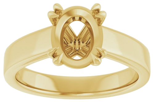 14K Yellow 9x7 mm Oval Engagement Ring Mounting (3)