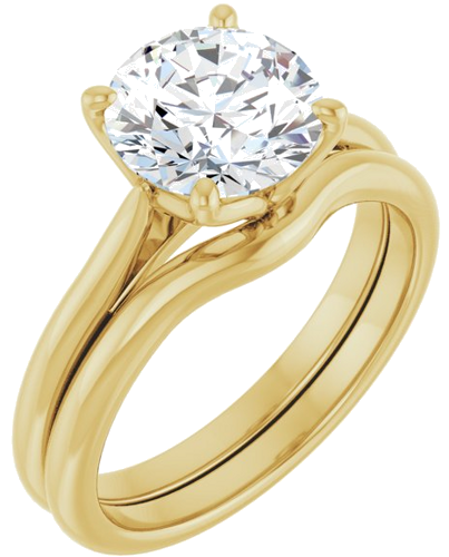 14K Yellow  8.2 mm Round Solitaire Engagement Ring Mounting (6)