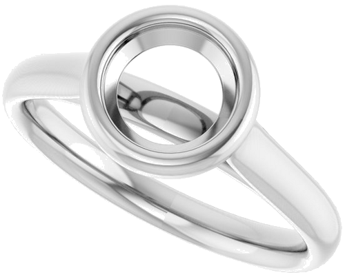 Sužadėtuvių Žiedas „Bezel-Set Solitaire“ 950 Platinos Round 6.5mm (5)