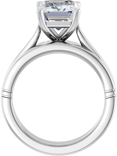 Sužadėtuvių Žiedas „Solitaire“ 14k white gold Emerald 10mm x 8mm (7)