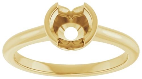 Sužadėtuvių Žiedas „Half Bezel Solitaire“ 585 Geltonojo Aukso Round 5.8mm (3)