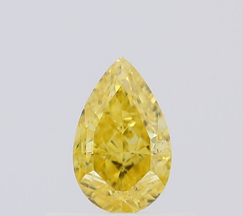 0.51 carat Fancy Vivid Yellow-VS2 Natūralus Pear Deimantas (1)