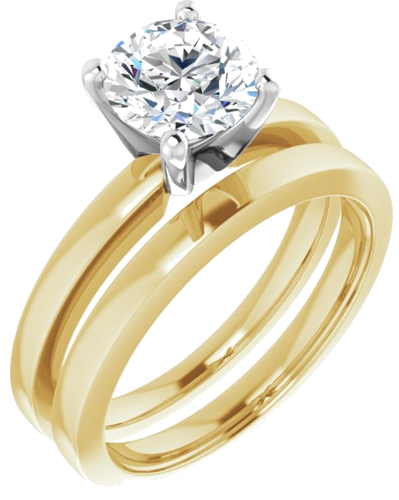 Sužadėtuvių Žiedas „Solitaire“ 18k yellow/white gold Round 7mm (6)