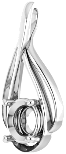 14K White  8 mm Round Pendant Mounting (2)