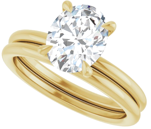 Sužadėtuvių Žiedas „Claw-Prong Solitaire“ 14k yellow gold Oval 9mm x 7mm (10)