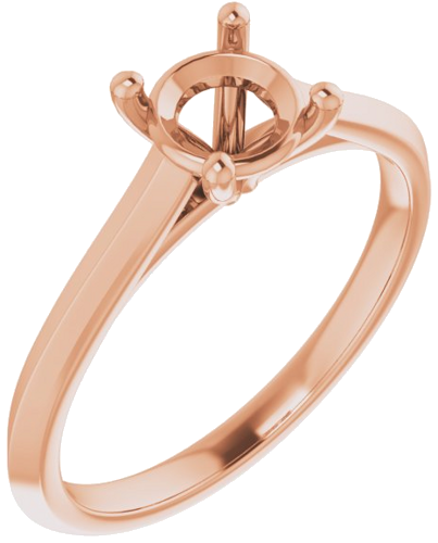 Sužadėtuvių Žiedas „Claw-Prong“ 14k rose gold Round 6mm (1)