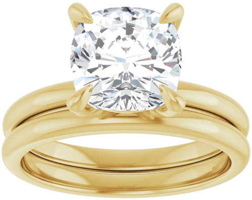 Sužadėtuvių Žiedas „Solitaire“ 10k yellow gold Cushion 8mm (8)