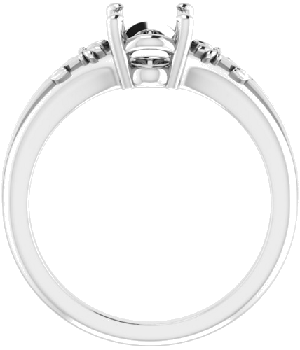 Sužadėtuvių Žiedas „Solitaire“ 585 Baltojo Aukso Oval 8mm x 6mm (2)