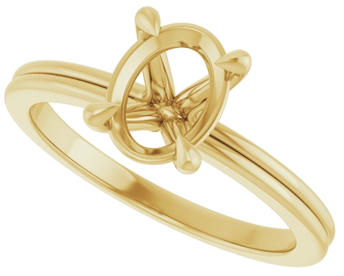 Sužadėtuvių Žiedas „Claw-Prong Solitaire“ 14k yellow gold Oval 8mm x 6mm (5)