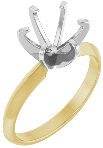 14K Yellow White 8.2 mm Round Solitaire Engagement Ring Mounting (1)