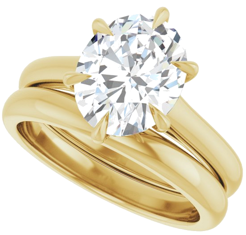Sužadėtuvių Žiedas „Claw-Prong“ 14k yellow gold Oval 10mm x 8mm (10)