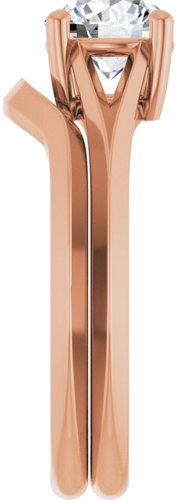 Sužadėtuvių Žiedas „Solitaire Split Shank“ 14k rose gold Round 6.5mm (9)