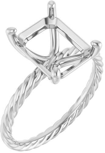 Sužadėtuvių Žiedas „Solitaire Rope“ 14k white gold Emerald 11mm x 9mm (1)