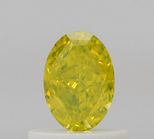 0.62 carat Fancy Vivid Yellow-VS2 Natūralus Oval Deimantas (1)