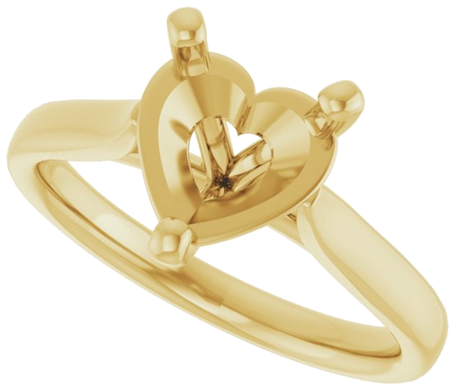 Sužadėtuvių Žiedas „Solitaire“ 585 Geltonojo Aukso Heart Shape 8mm (5)