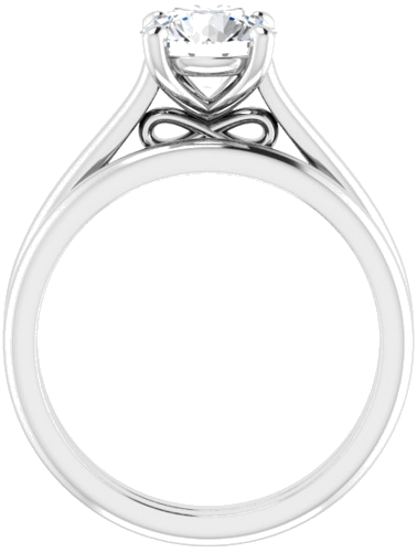 Sužadėtuvių Žiedas „Accented Infinity-Inspired“ 14k white gold Round 7mm (7)