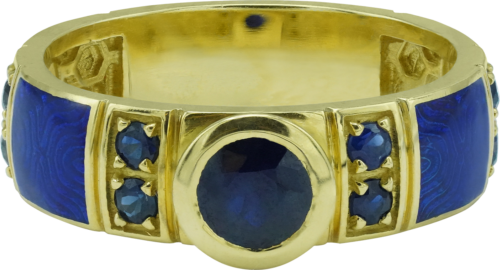 A ring with enamel and sapphires I DON'T KNOW (2)