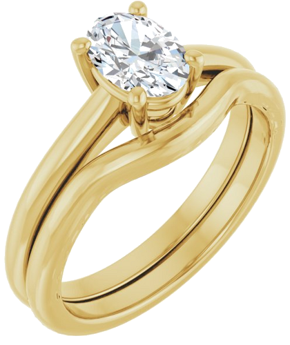 Sužadėtuvių Žiedas „V-End Prong“ 14k yellow gold Oval 7mm x 5mm (6)
