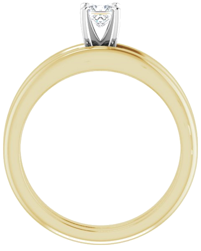 Sužadėtuvių Žiedas 14k yellow/white gold Square 3.5mm (7)