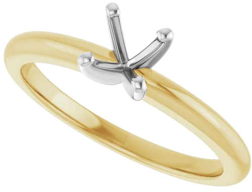14K Yellow   White  5.2 mm Round Solitaire Engagement Ring Mounting (5)