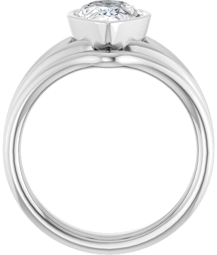 Sužadėtuvių Žiedas „Bezel-Set Solitaire“ 14k white gold Pear 10mm x 7mm (7)