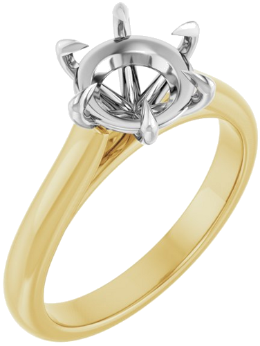 Sužadėtuvių Žiedas „Claw-Prong“ 18k yellow/white gold Round 8.2mm (1)