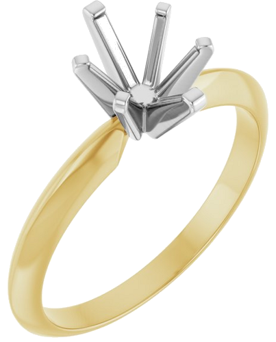14K Yellow   White 7.75x5.7 mm Oval 6-Prong Solitaire Engagement Ring Mounting (1)