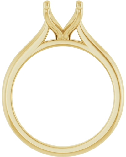 10K Yellow 8x6 mm Emerald Solitaire Engagement Ring Mounting (2)